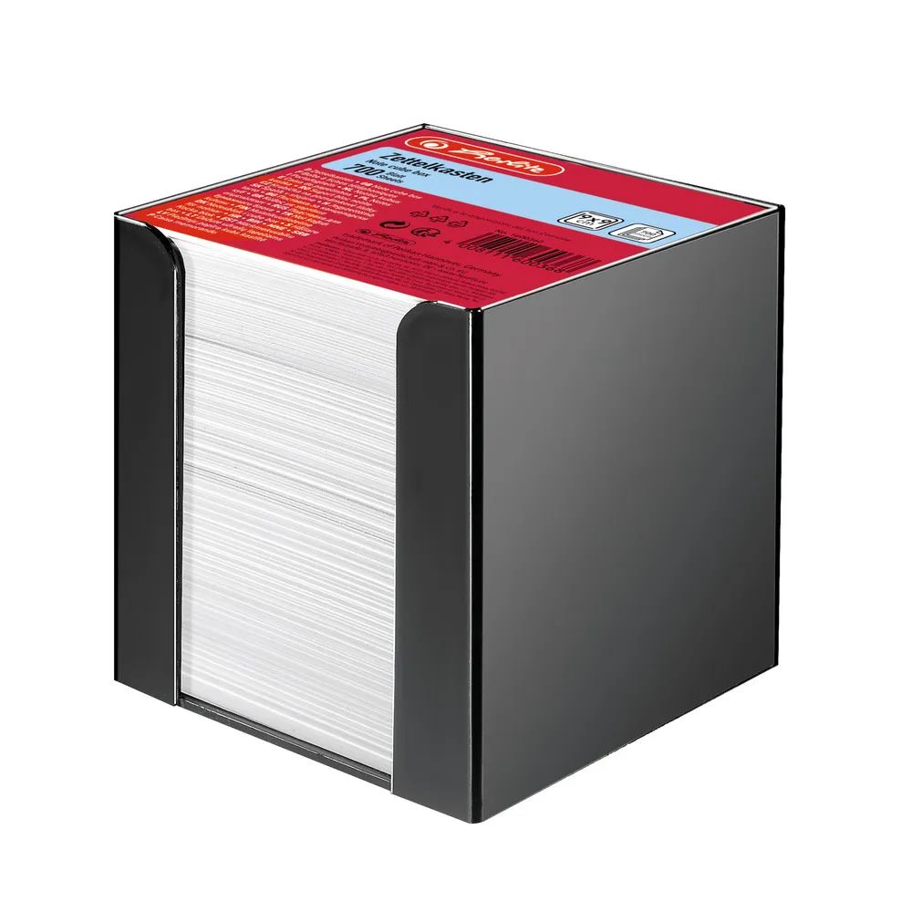 herlitz Zettelkasten 700 Blatt 9x9x9 cm schwarz Herlitz