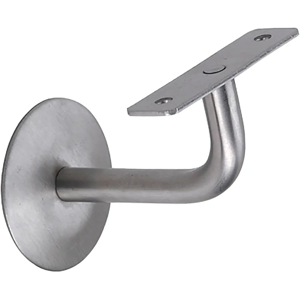 Schösswender Handlaufträger mit Winkel, Wandabstand 75 mm, Edelstahl matt