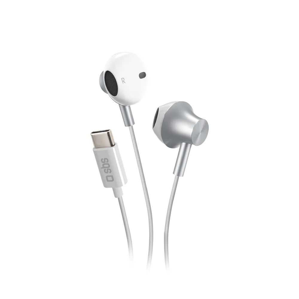 SBS METAL PRO Stereo In-Ear Headset, elegantes Metallfinish, mit USB-C-Kabel