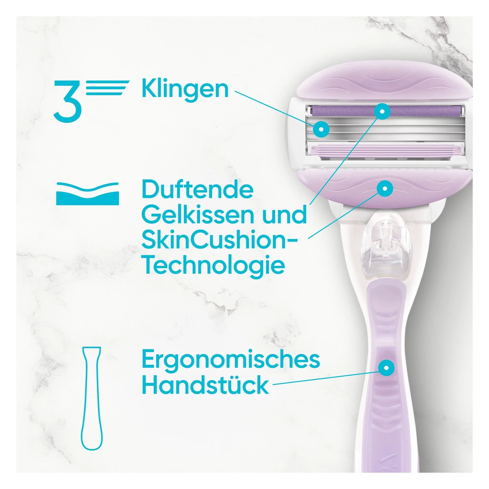 Gillette Venus Comfortglide Breeze Systemklingen 6er + Handstück - Onlineversand Variante