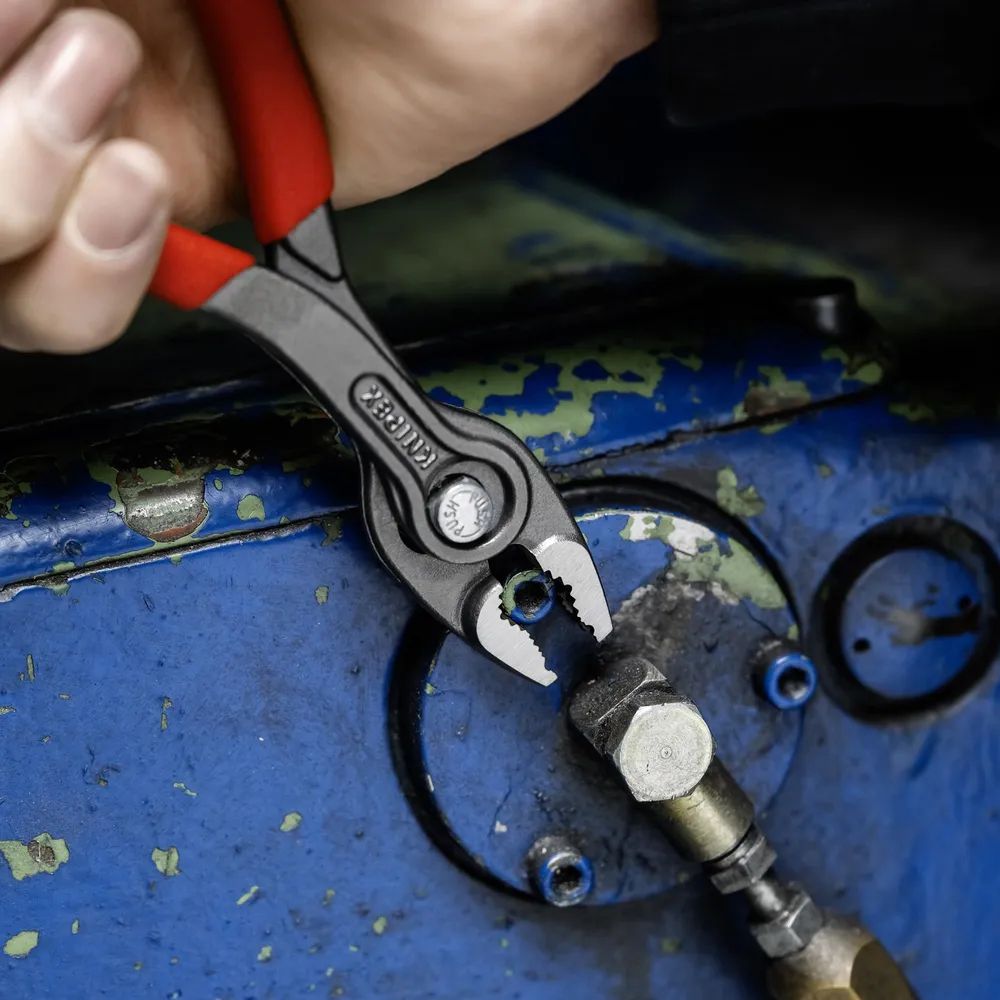 KNIPEX TwinGrip Front- und Seitengreifzange mit rutschhemmendem Kunststoff überzogen grau atramentiert 150 mm