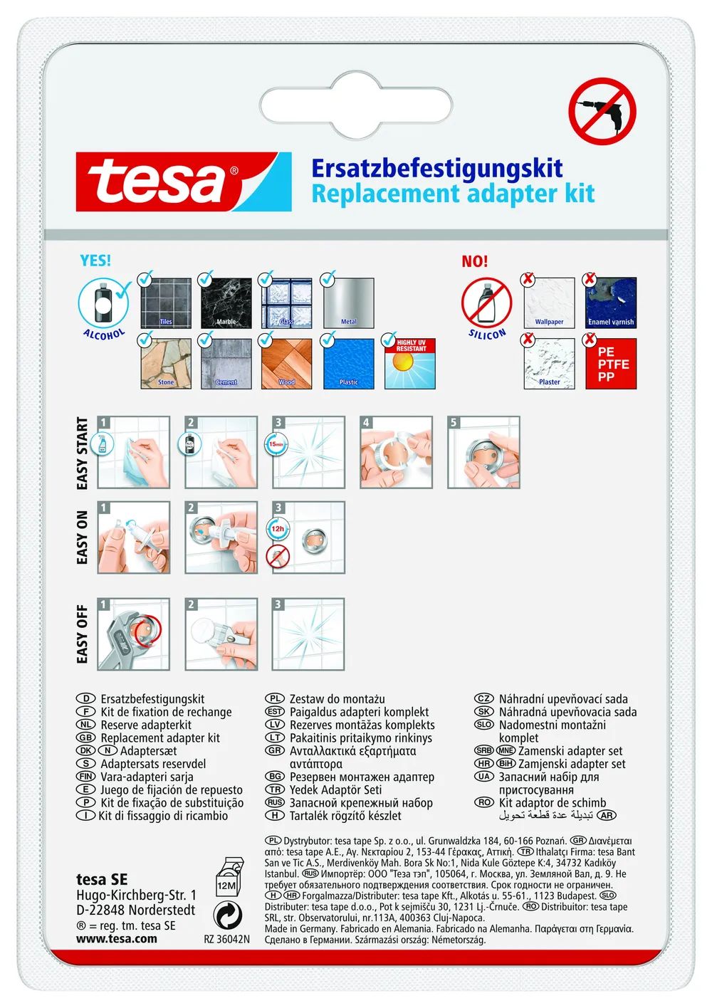 tesa® Power.Kit Befestigungsadapter BK43-2, 41mm Durchmesser, 8mm Höhe