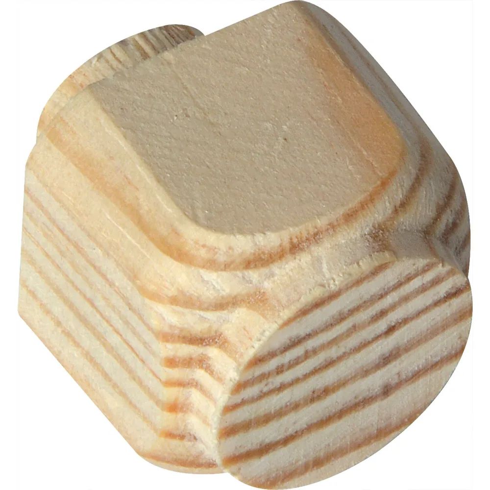 Alles im Griff Holzziernagel Breite 25, Höhe 25, Zapfen ø 15, Zapfenlänge 8 mm, Kiefer roh