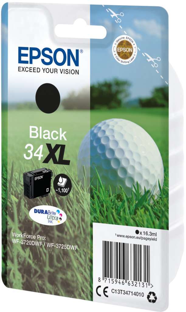 Epson 34 Tinte Golfball Singe, XL, schwarz