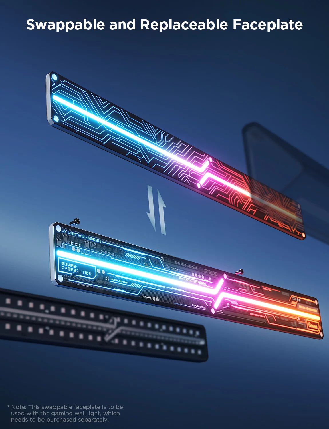 Govee Gaming Wall light Swappable Faceplates with Line