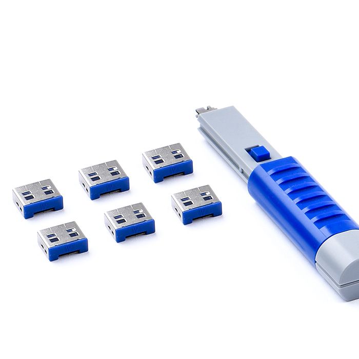 Smart Keeper Basic"USB-A Port" Blocker dunkelblau 6 Stk.+Key