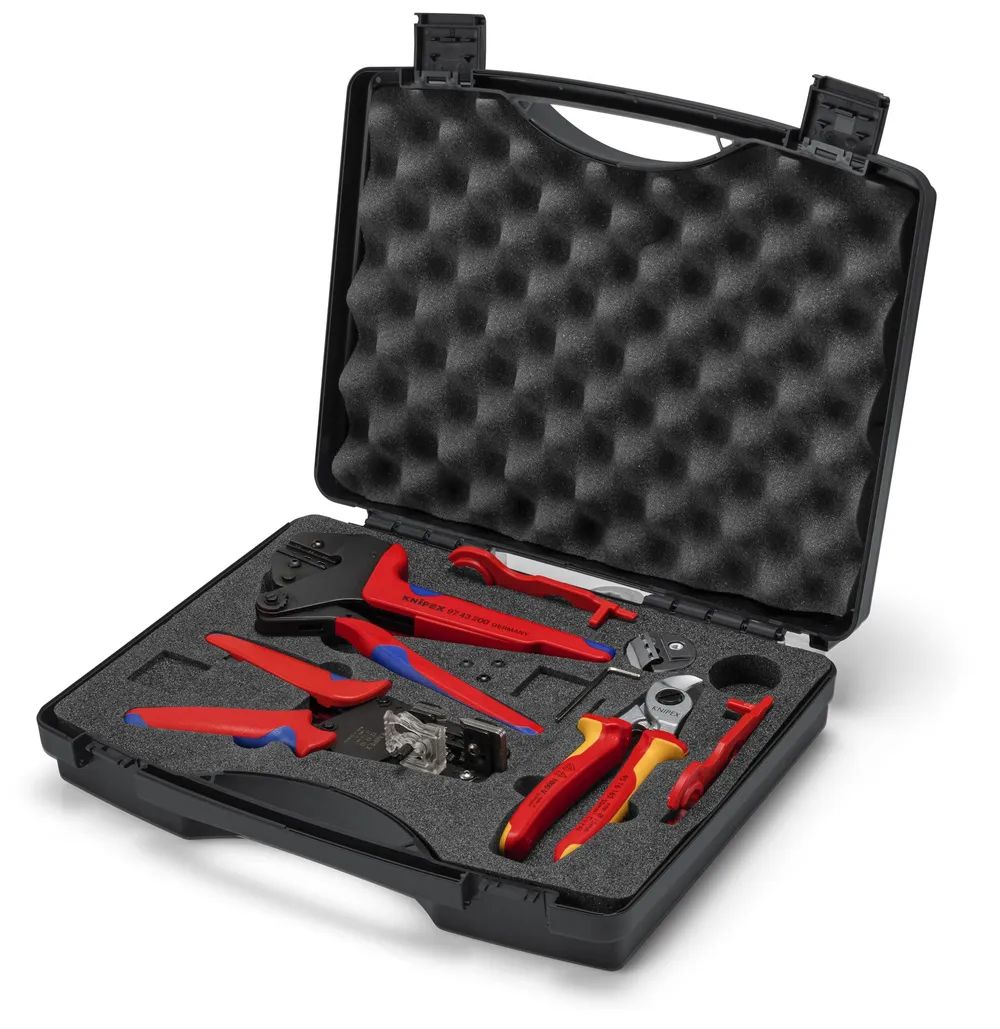 KNIPEX Werkzeugkoffer für Photovoltaik für Solar-Steckverbinder MC4® 7-teilig