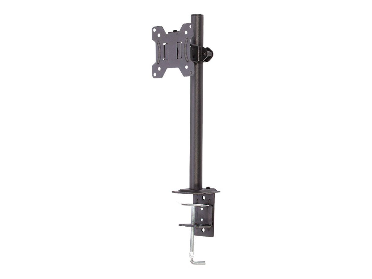 Lindy Single Display Short Bracket w/ Pole & Desk Clamp - Befestigungskit - einstellbarer Arm - für Monitor - Stahl - Silber - Bildschirmgröße: 43.2-71 cm (17"-28")