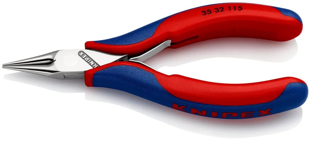 KNIPEX Elektronik-Greifzange mit durchgestecktem Gelenk mit Mehrkomponenten-Hüllen 115 mm