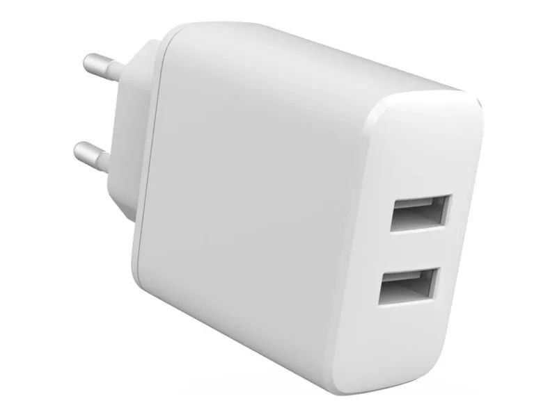 eSTUFF INFINITE - Netzteil - 100 % recycelter Kunststoff - 24 Watt - 2.4 A - 2 Ausgabeanschlussstellen (USB)