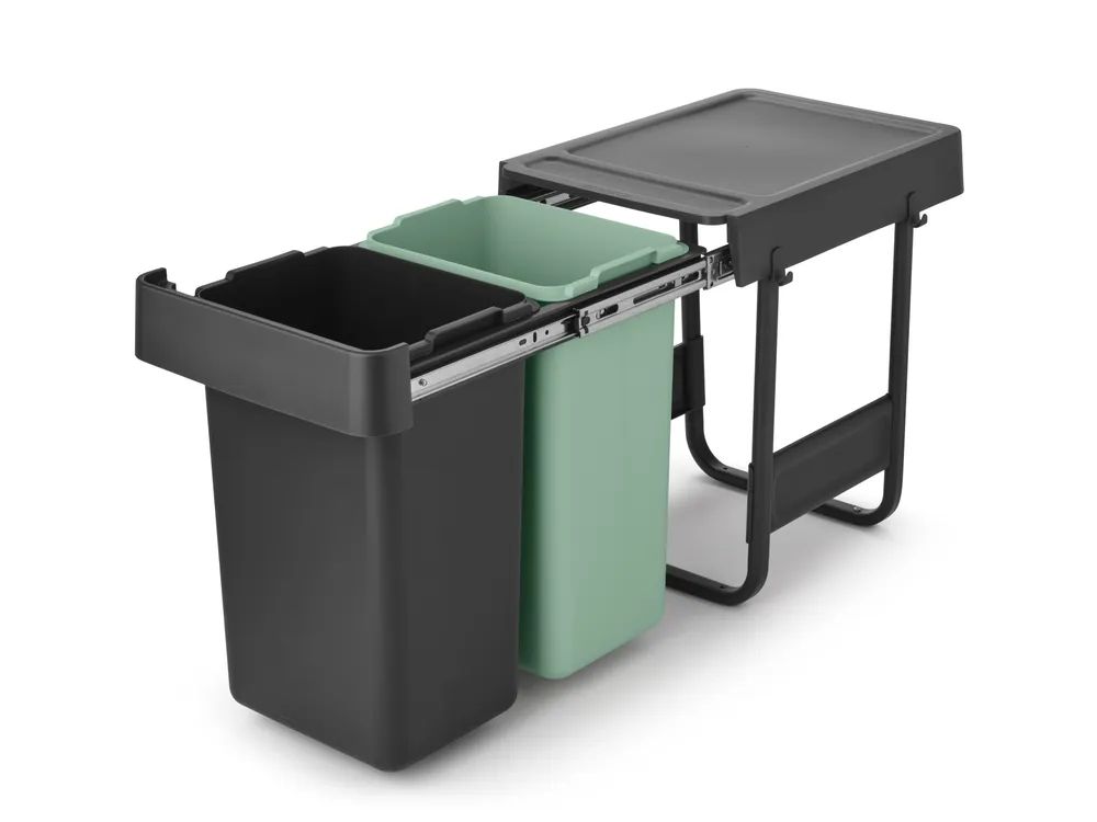 Brabantia Sort&Go Einbaumülleimer, 2 x 15l - Dark Grey