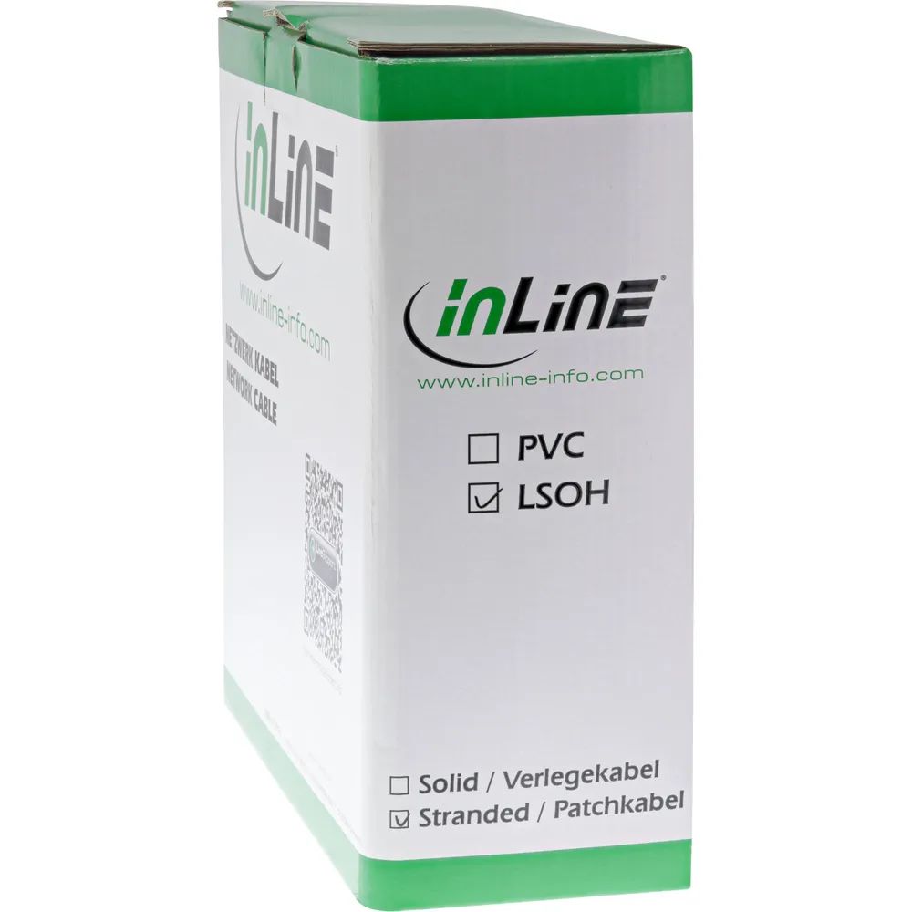 InLine Patchkab. - S/FTP (PiMf) - Cat.6A - 500MHz - halogenfrei - Kupfer - grau - 100m