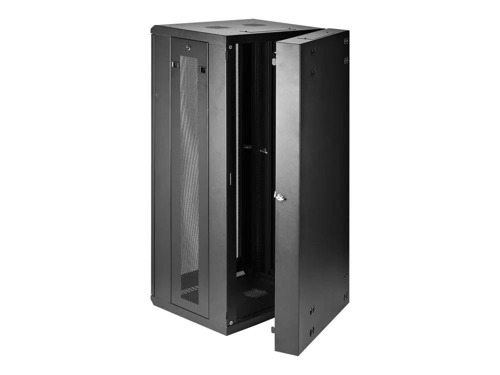 StarTech.com 26HE 19 Zoll Wand Netzwerkschrank - 40,5cm tiefes, mit Scharnieren versehenes, abschließbares IT/Netzwerk rack - inkl. Fachboden und perforierten Seitenwänden - vormontiert (RK2620WALHM)