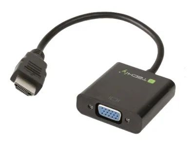 Techly Videokonverter - HDMI - VGA - Schwarz
