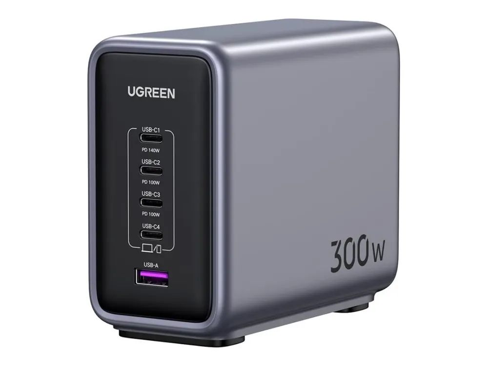 Ugreen Nexode - Netzteil - GaN - 300 Watt - 5 A - 5 Ausgabeanschlussstellen (4 x USB-C, USB)