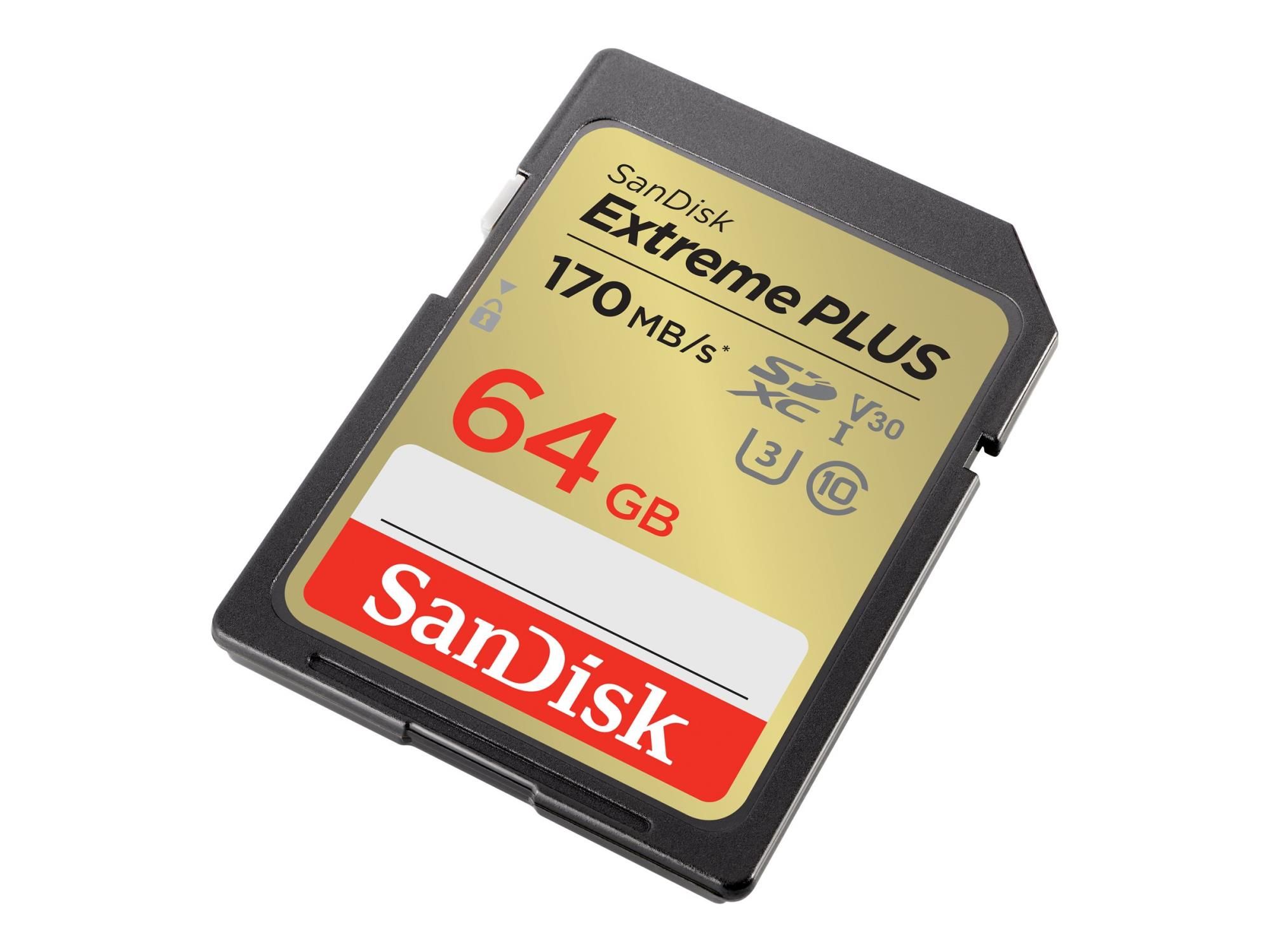 WD SanDisk Extreme PLUS - Flash-Speicherkarte - 64 GB