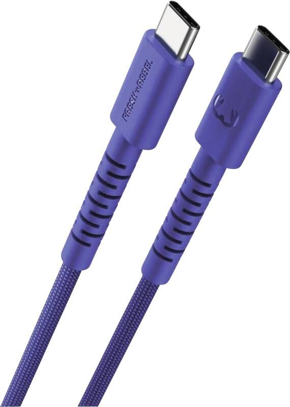 Fresh 'n Rebel USB-C zu USB-C silikon geflochtenes Kabel "FlexWave" 2m, 100W True Blue