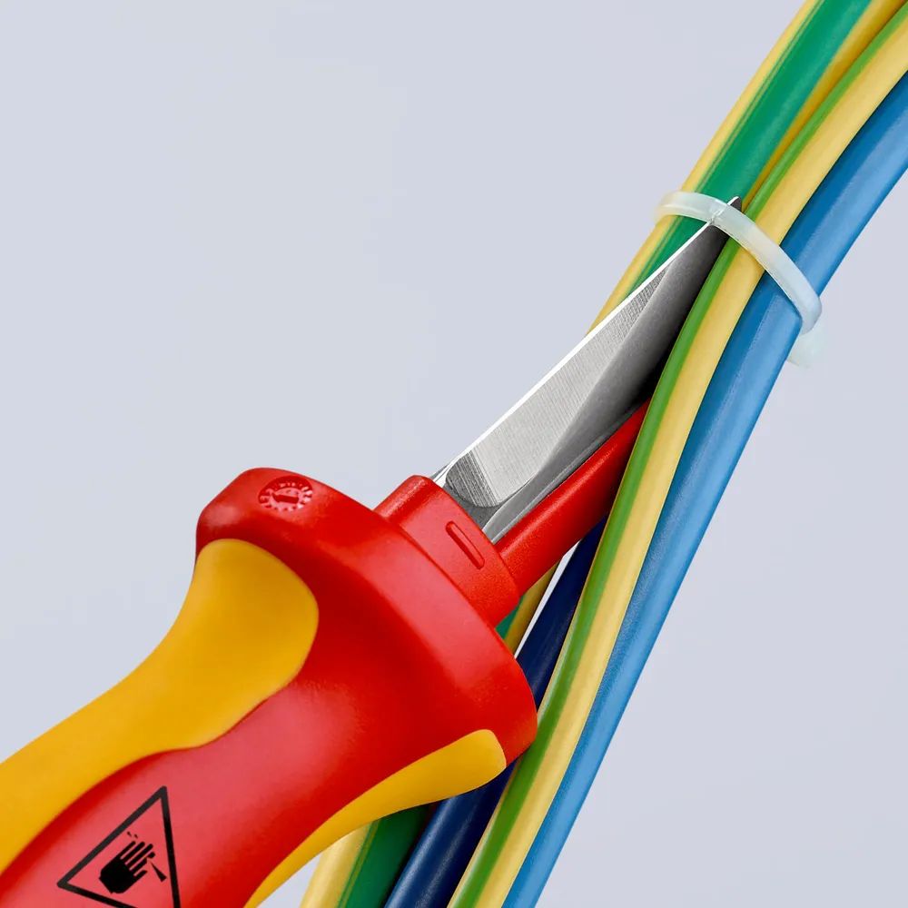 KNIPEX Kabelmesser isolierender Mehrkomponenten-Griff, VDE-geprüft 190 mm