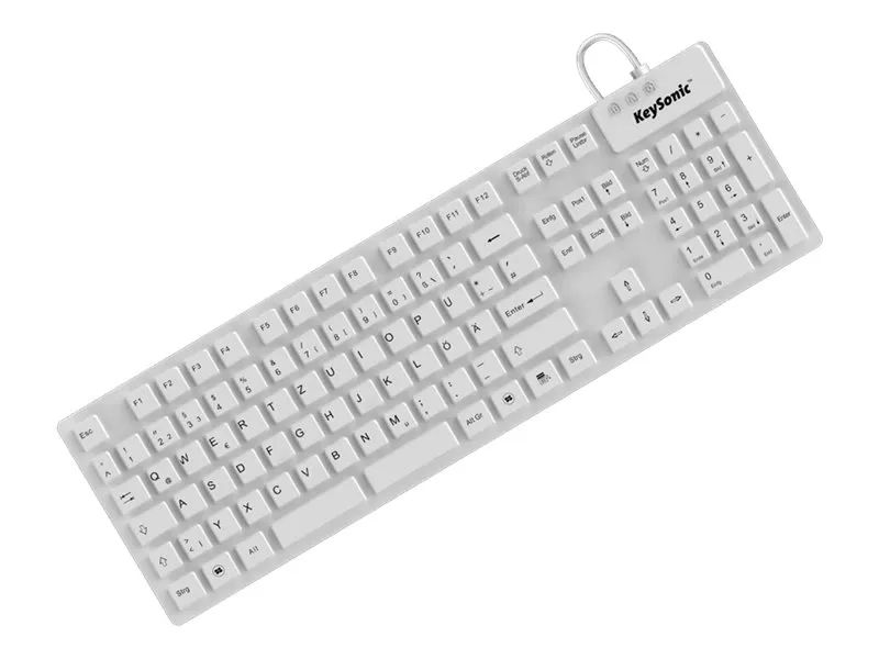 KeySonic KSK-8030 IN (CH) Industrietastatur - USB - wasserdicht IP 68 - schwarz - Volle Größe (100%) - Kabelgebunden - USB - QWERTZ - Schwarz