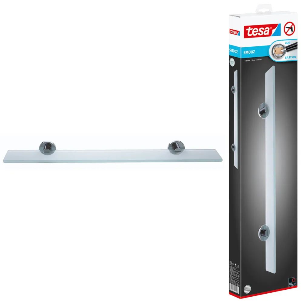 tesa® SMOOZ Glasablage, satiniertes Glas