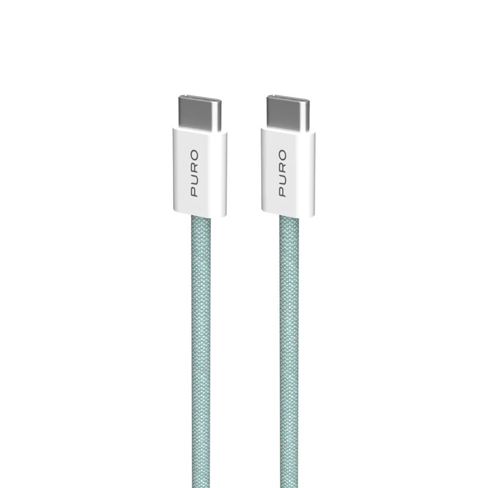 PURO Daten- u. Ladekabel, USB-C  USB-C, 60W, 1,5m grün-weiss