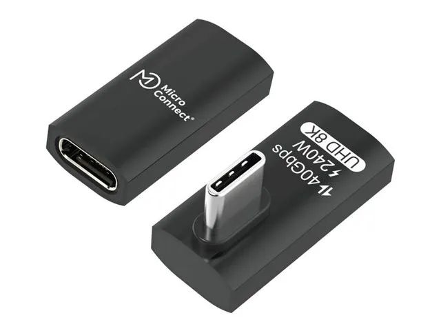 MicroConnect Premium USB4 Gen 3x2 USB-C angeled straight adapter - Adapter