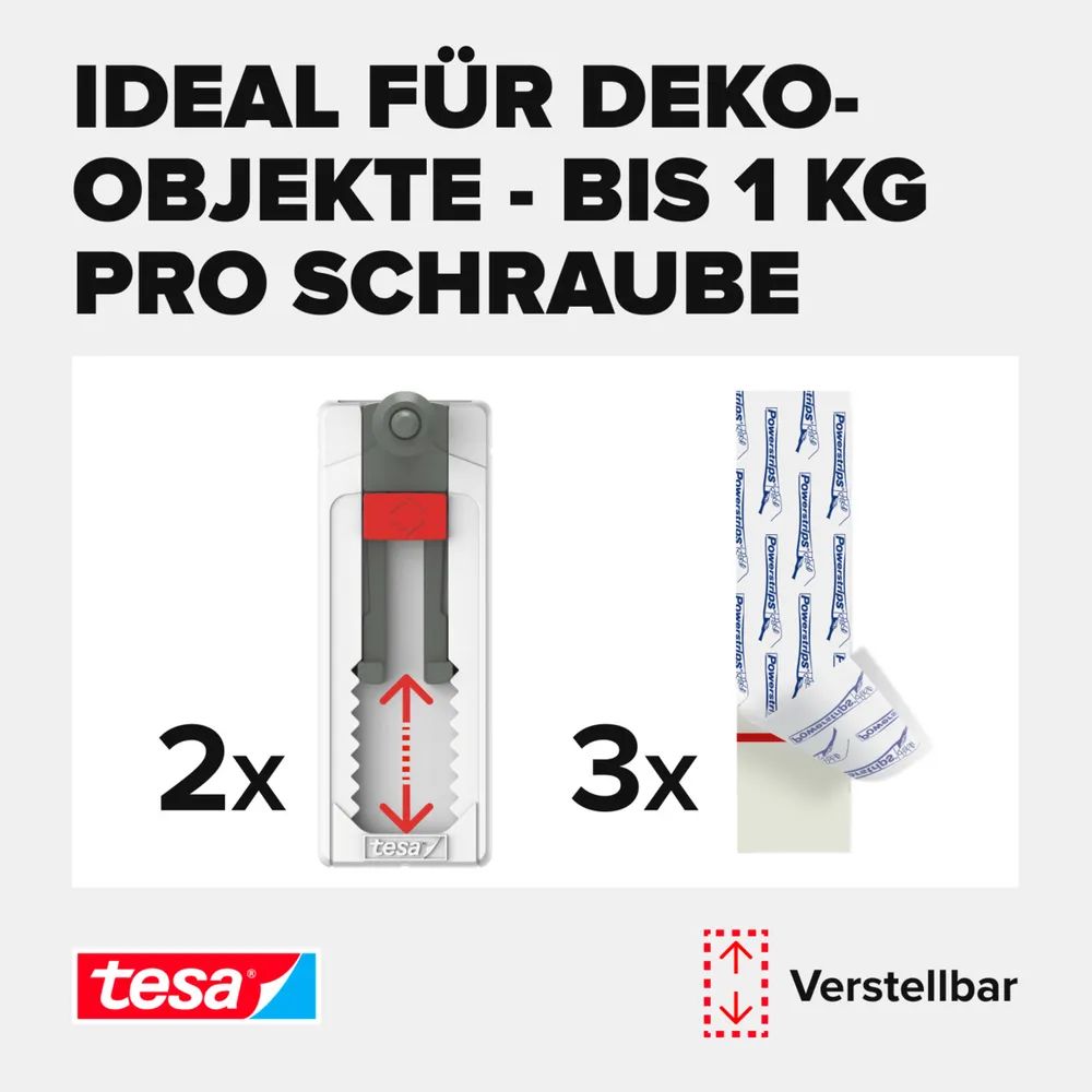 Tesa 77775 - Outdoor - Universalhaken - Weiß - Klebestreifen - 1 kg - 2 Stück(e)