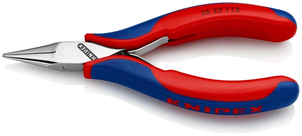 KNIPEX Elektronik-Greifzange mit durchgestecktem Gelenk mit Mehrkomponenten-Hüllen 115 mm