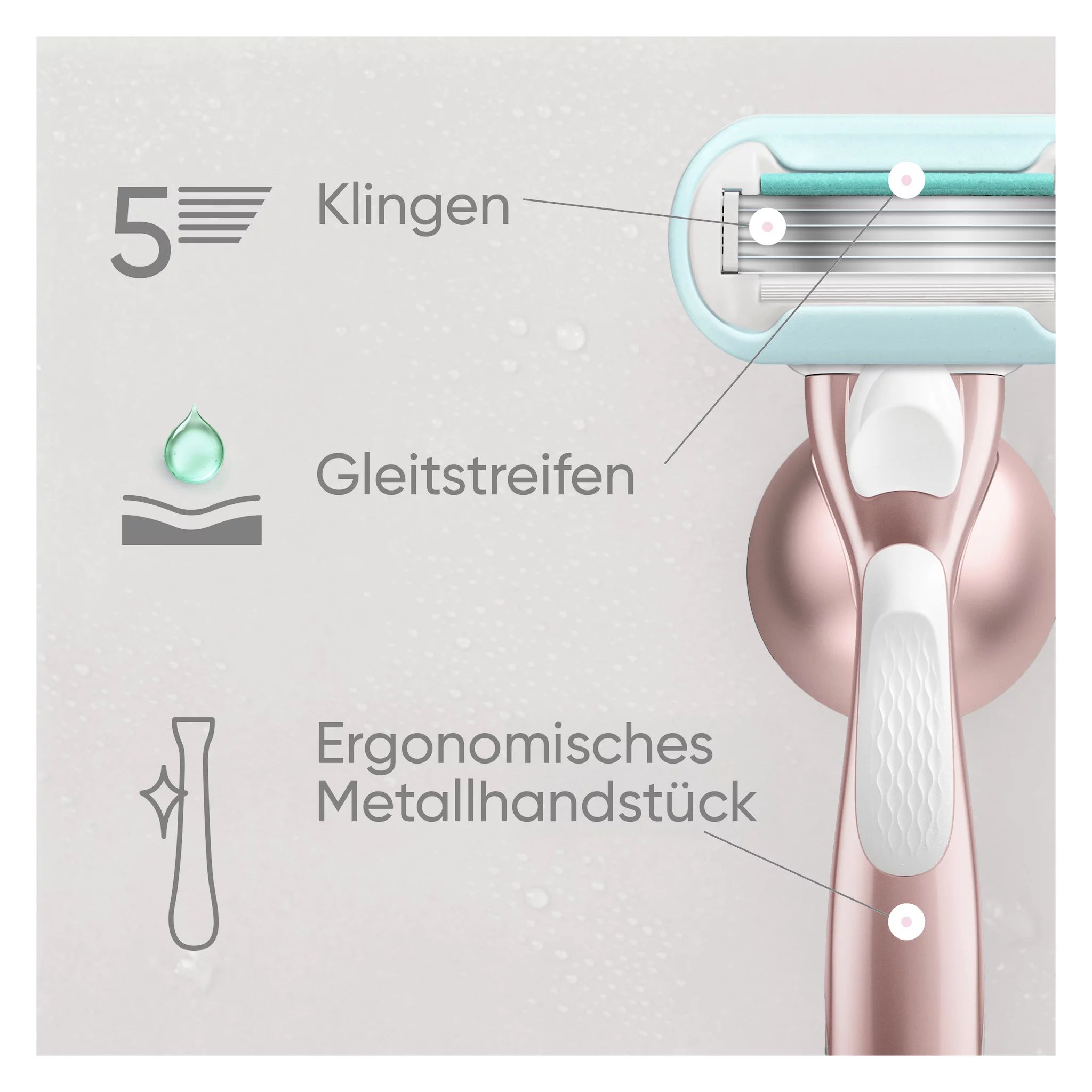 Gillette Venus Pro Smooth Sensitive Rasierapparat mit 1 Klinge, Duschhänger, Travelcase