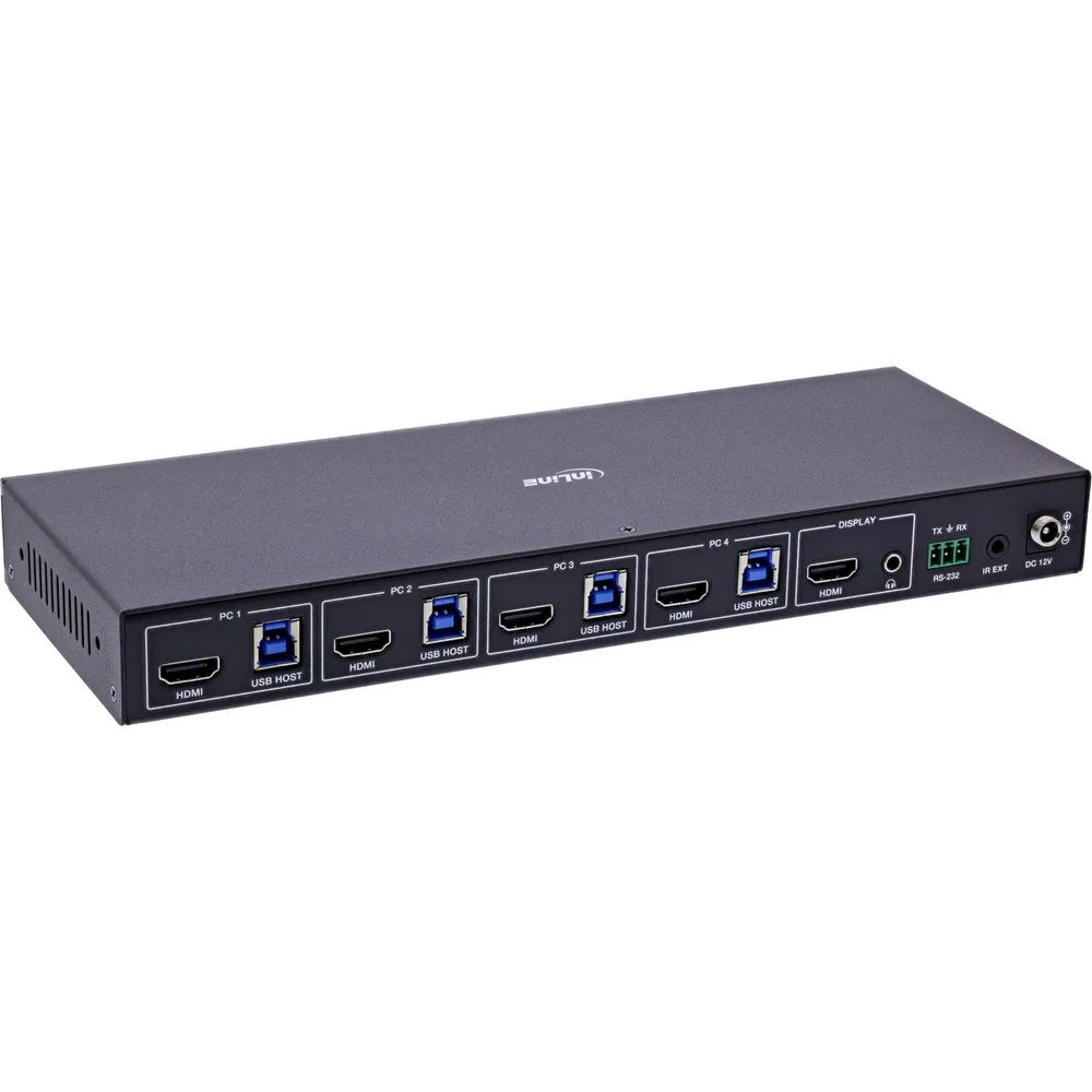 InLine KVM Switch - 4-fach - HDMI - 8K@60Hz - USB 3.2 - mit IR & RS-232