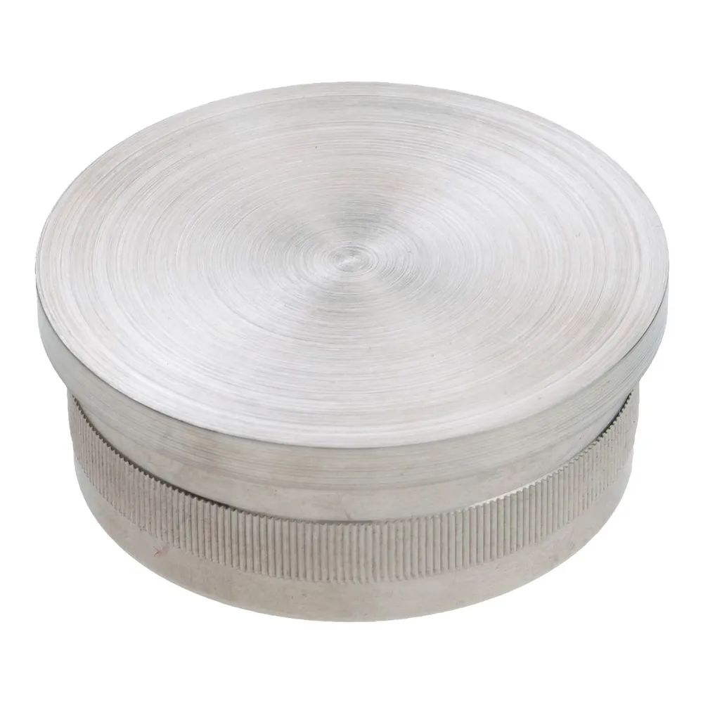 CROSO Rändelkappe flach, ø 48,3 x 2,0 mm, Edelstahl geschliffen V2A