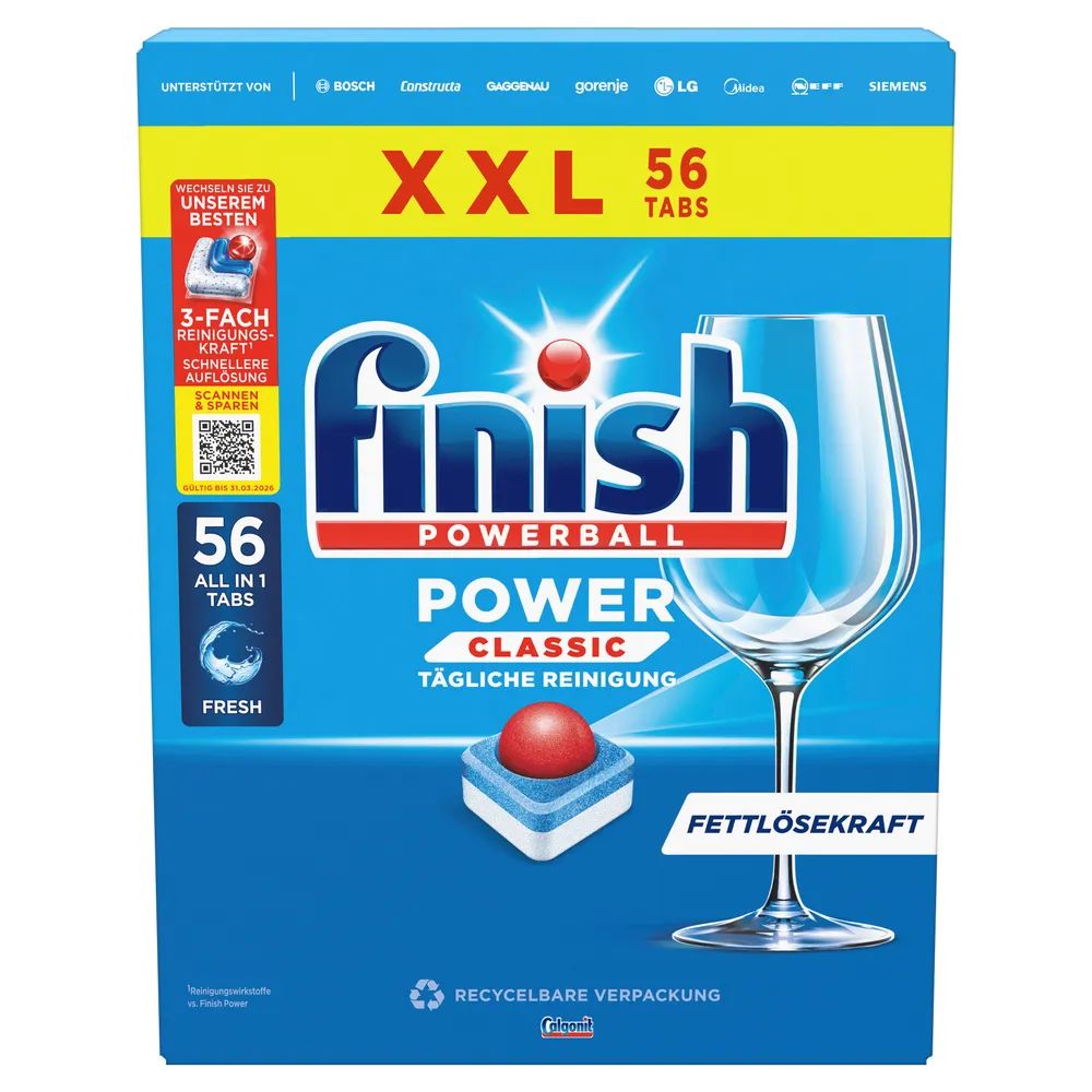 Finish Power Classic XXL Fresh 56 Tabs        