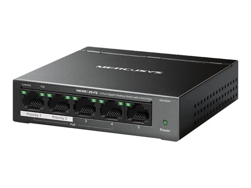 Mercusys MS105GP V1 - Switch - 5 x 10/100/1000 (4 PoE+)