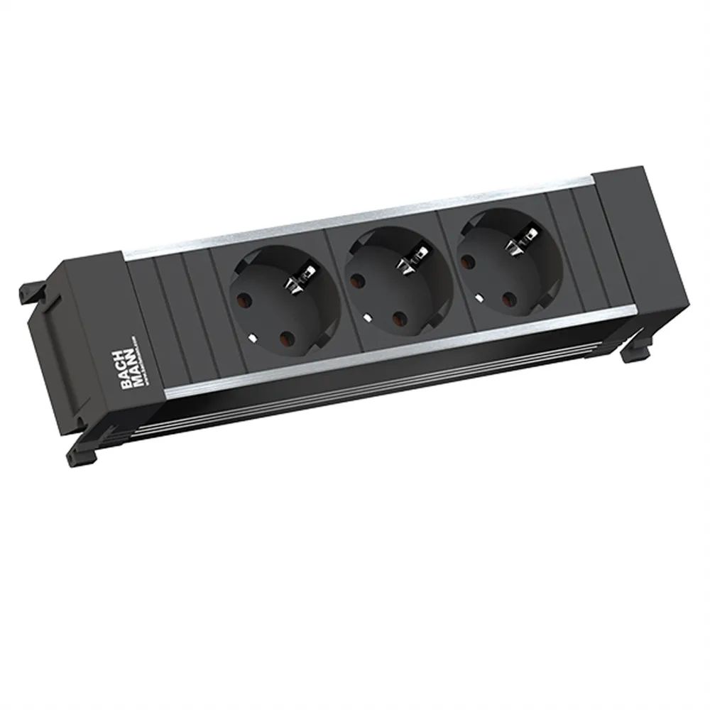 BACHMANN POWER FRAME 3xCEE7/3, Strom 2,0m AEH inkl. Montagestecker