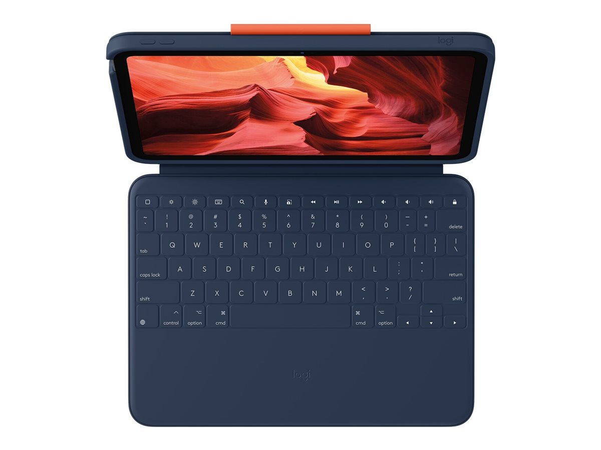 Logitech Rugged Combo 4 - Tastatur und Foliohülle - Apple Smart connector - Classic Blue - für Apple 10.9-inch iPad (10. Generation)