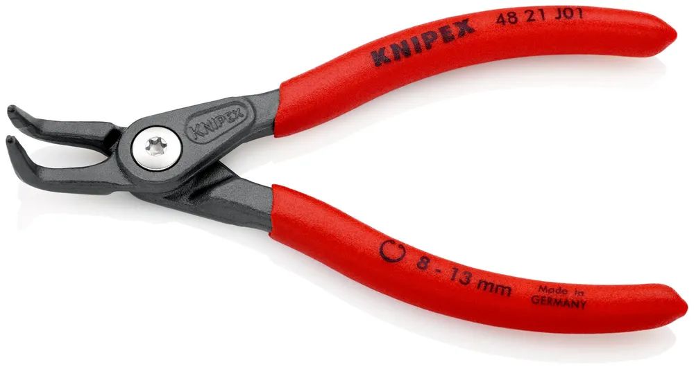 KNIPEX Präzisions-Sicherungsringzange für Innenringe in Bohrungen mit rutschhemmendem Kunststoff überzogen grau atramentiert 130 mm