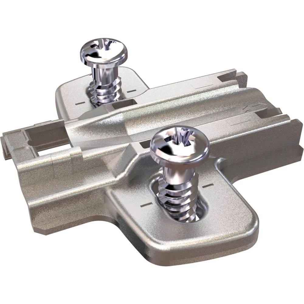 HETTICH Kreuzmontageplatte mit Langloch, Systemschraube, Distanz 3 mm