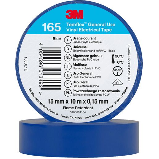 3M PVC-ISOLIERBAND 15MM X 10M BL / TEMFLEX 165 7100184724