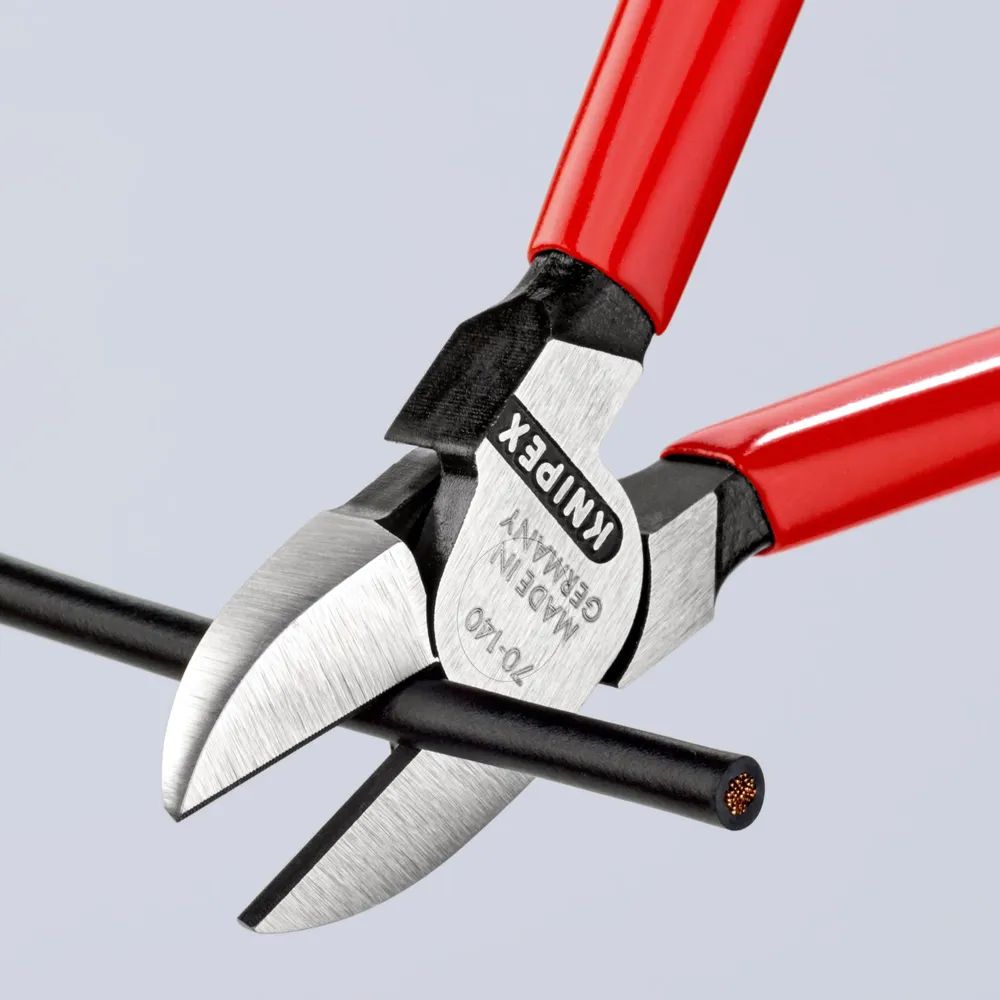 KNIPEX Seitenschneider mit Kunststoff überzogen schwarz atramentiert 140 mm