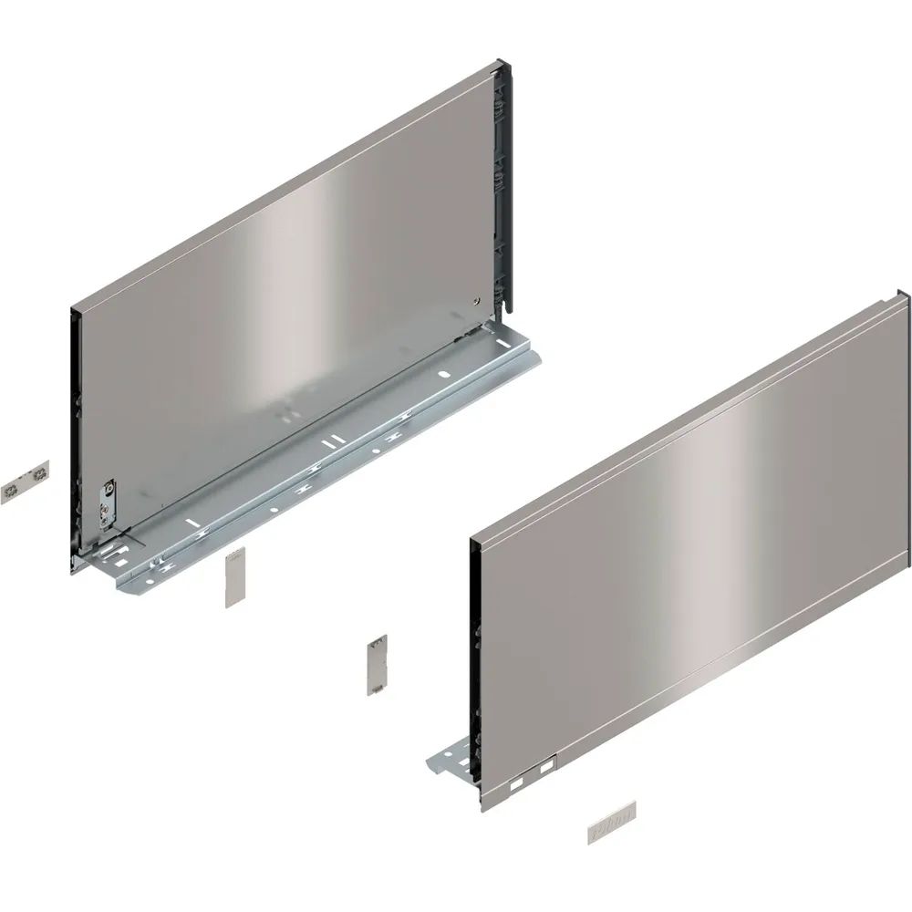 BLUM LEGRABOX pure Zarge Höhe F, NL 450, INOX (Anti-Fingerprint)