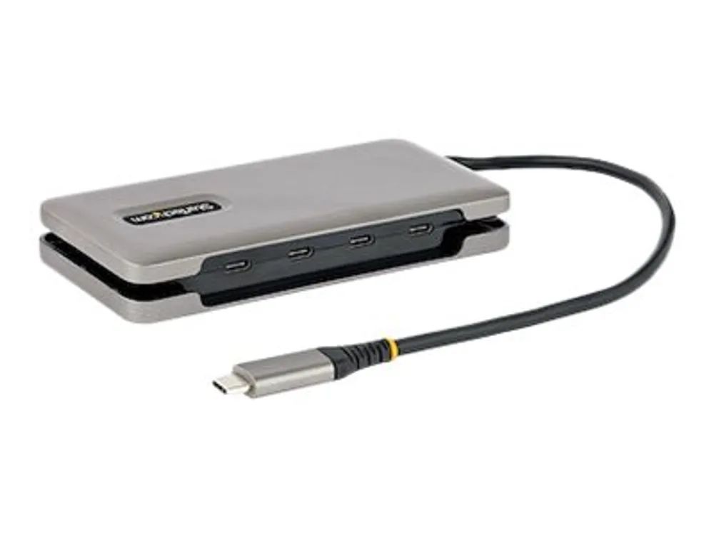 StarTech.com 4-Port USB-C Hub, 4x USB-C Ports, USB 3.1 10Gbps, Portable USB C Hub with 100W Power Delivery Pass-Through, Portable USB Type C Hub w/ 9.8in (25cm)