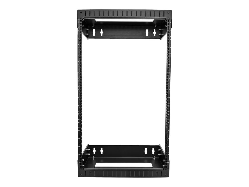 StarTech.com 18HE Netzwerkschrank 19 Zoll für Wandmontage - Einstellbare Tiefe 30 - 50 cm - 2 Pfosten Open Frame Serverschrank/Wandrack/Server rack - Käfigmuttern & Schrauben (RACK-18U-20-WALL-OA)