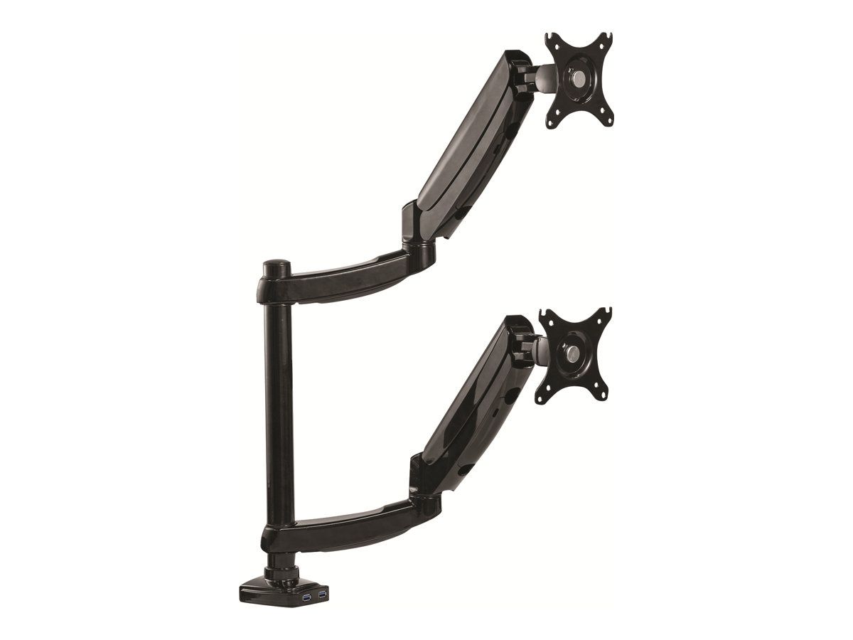 Fellowes Platinum Monitor Arm - Befestigungskit - einstellbarer Arm - für 2 Monitore - Aluminium, Stahl, Kunststoff - Schwarz - Bildschirmgröße: bis zu 68,6 cm (bis zu 27 Zoll)