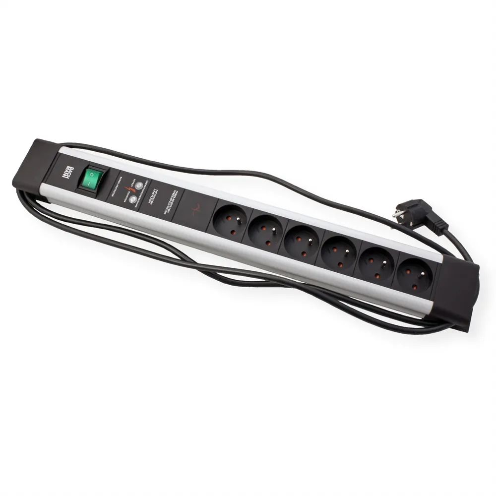 BACHMANN CONNECTUS 6xUTE, 1xGVS 1xSchalter 2,0m CEE7/7 Grau