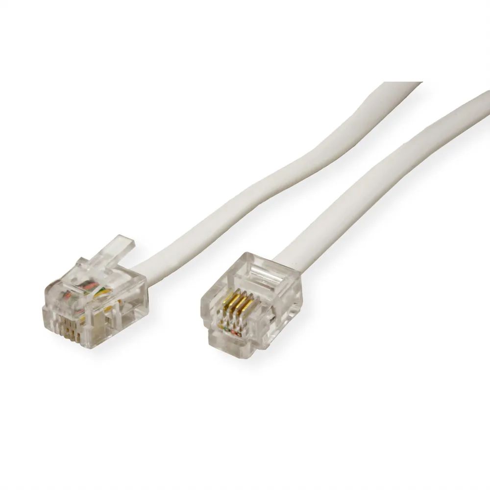 VALUE RJ12-Telefonkabel 6P4C, weiß, 6 m