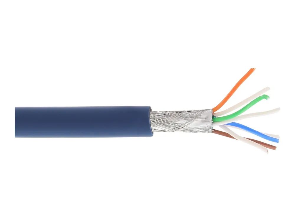 InLine Patchkab. - S/FTP (PiMf) - Cat.6A - 500MHz - halogenfrei - Kupfer - blau - 100m