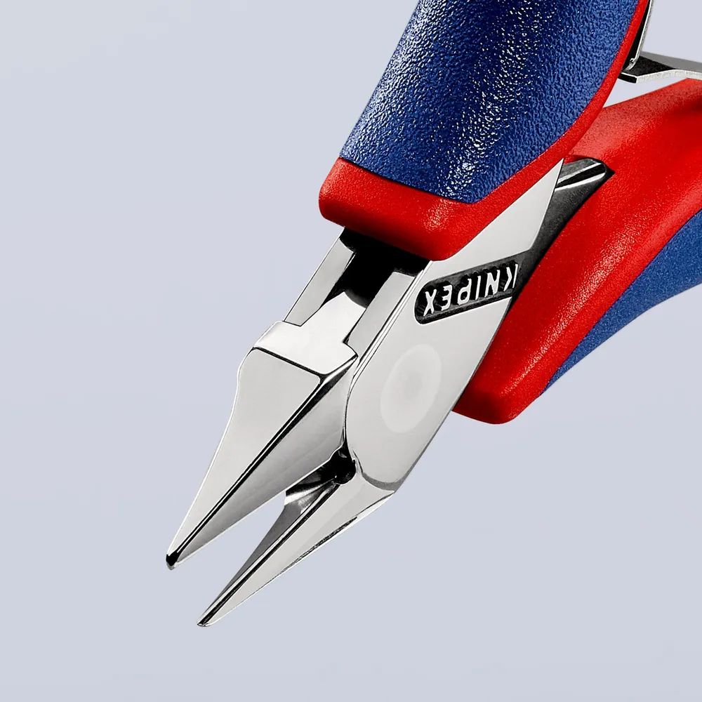 KNIPEX 77 52 115 Elektronik-Seitenschneider mit durchgestecktem Gelenk mit Mehrkomponenten-Hüllen 115 mm