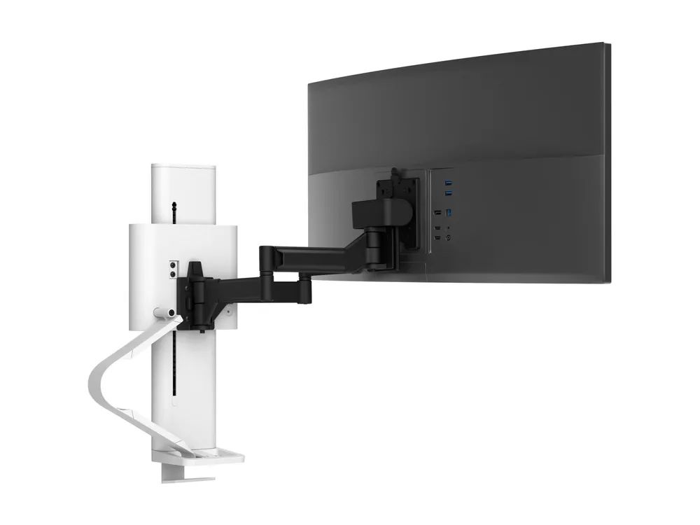 Ergotron TRACE - Befestigungskit (Spannbefestigung für Tisch, Pivot, Basis, VESA-Abstandshalter, Hubsäule, Verlängerungsarm) - Konstante Krafttechnologie - für LCD-Display - Schneeweiß - Bildschirmgröße: up to 96.5 cm (up to 38")
