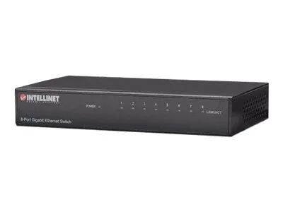 IC Intracom Intellinet 8-Port Gigabit Ethernet Switch, Metal, Box