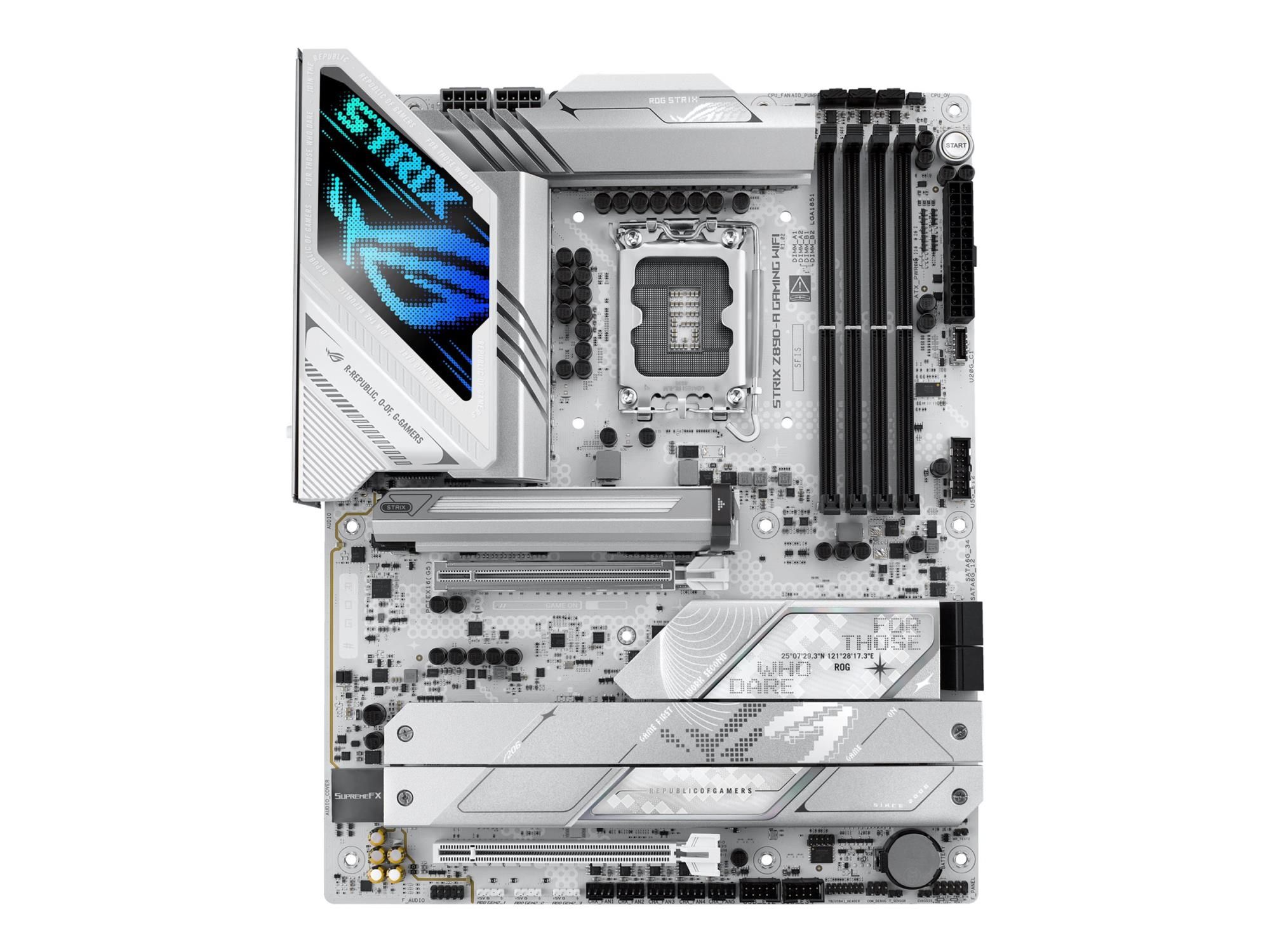 ASUS ROG STRIX Z890-A GAMING WIFI - Motherboard - ATX - LGA1851-Sockel - Z890 Chipsatz - USB-C 3.2 Gen 2x2, USB 3.2 Gen 1, USB 3.2 Gen 2, USB-C 3.2 Gen2, USB4 - 2.5 Gigabit LAN, Wi-Fi 7, Bluetooth - Onboard-Grafik (CPU erforderlich)